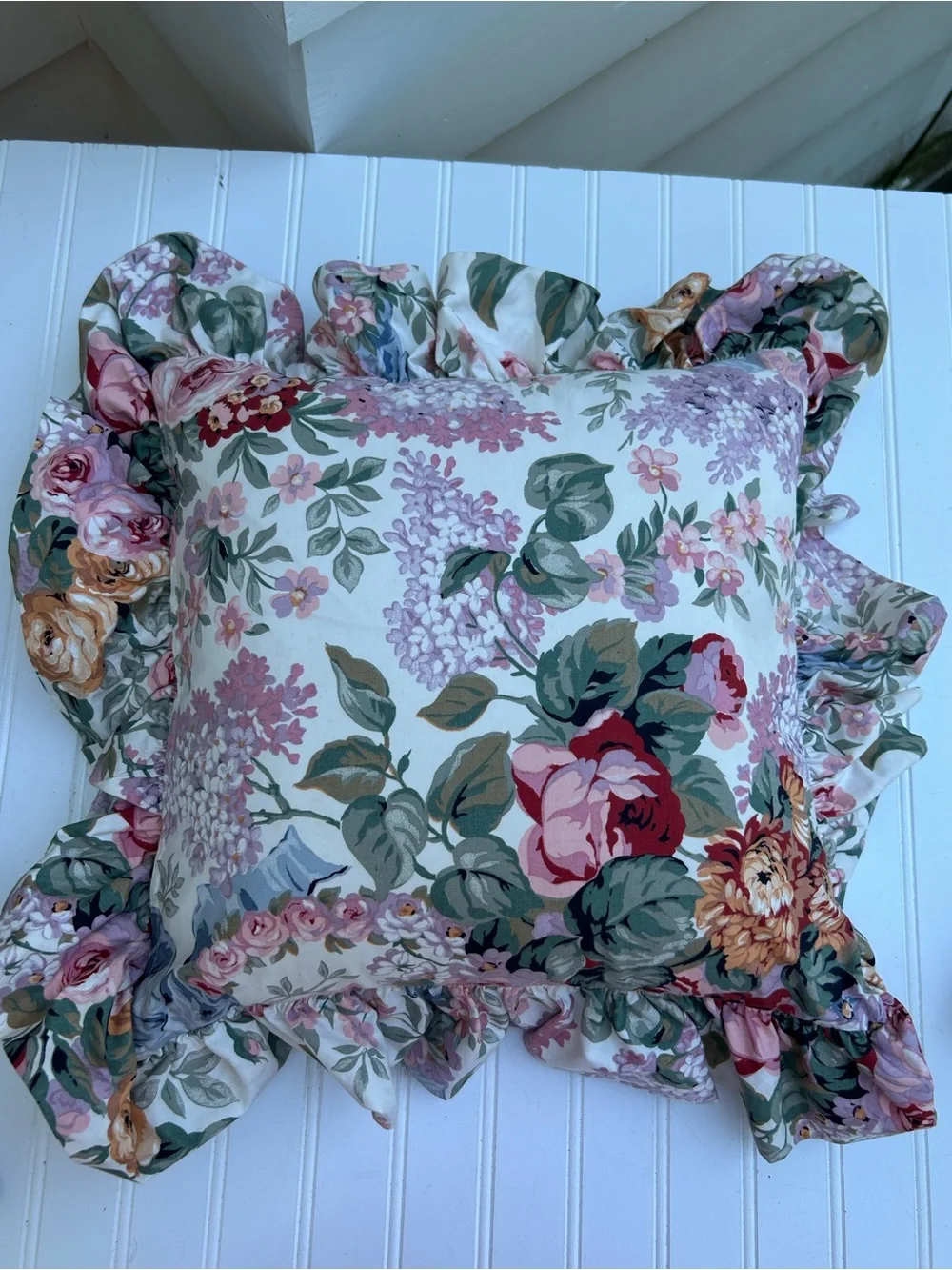 Ralph Lauren Pillow Floral Cottagecore Shabby Chic Throw Down Insert 15x15